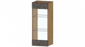 ДАЛЛАС Шкаф со стеклом (цемент темный) в Ханты-Мансийске - hanty-mansiysk.ok-mebel.com | фото