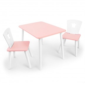 Детский комплект стол и два стула «Корона» Rolti Baby (розовый/розовый, массив березы/мдф) в Ханты-Мансийске - hanty-mansiysk.ok-mebel.com | фото
