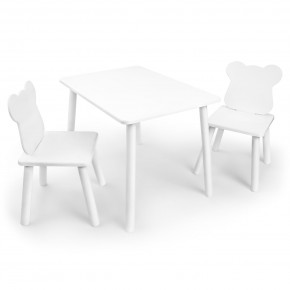 Детский комплект стол и два стула «Мишка» Rolti Baby (белый/белый, массив березы/мдф) в Ханты-Мансийске - hanty-mansiysk.ok-mebel.com | фото