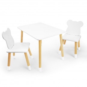 Детский комплект стол и два стула «Мишка» Rolti Baby (белый/береза, массив березы/мдф) в Ханты-Мансийске - hanty-mansiysk.ok-mebel.com | фото