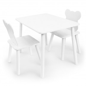Детский комплект стол и два стула Мишка Rolti Baby с накладкой Алфавит (белая столешница/белое сиденье/белые ножки) в Ханты-Мансийске - hanty-mansiysk.ok-mebel.com | фото 3