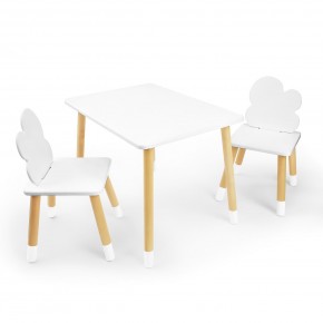 Детский комплект стол и два стула «Облачко» Rolti Baby (белый/береза, массив березы/мдф) в Ханты-Мансийске - hanty-mansiysk.ok-mebel.com | фото