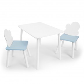 Детский комплект стол и два стула «Облачко» Rolti Baby (белый/голубой, массив березы/мдф) в Ханты-Мансийске - hanty-mansiysk.ok-mebel.com | фото
