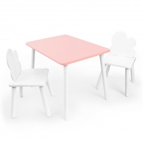 Детский комплект стол и два стула «Облачко» Rolti Baby (розовый/белый, массив березы/мдф) в Ханты-Мансийске - hanty-mansiysk.ok-mebel.com | фото
