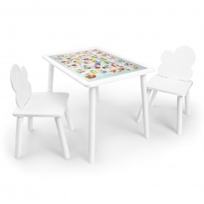 Детский комплект стол и два стула Облачко Rolti Baby с накладкой Алфавит (белая столешница/белое сиденье/белые ножки) в Ханты-Мансийске - hanty-mansiysk.ok-mebel.com | фото