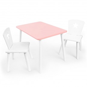 Детский комплект стол и два стула «Звезда» Rolti Baby (розовый/белый, массив березы/мдф) в Ханты-Мансийске - hanty-mansiysk.ok-mebel.com | фото