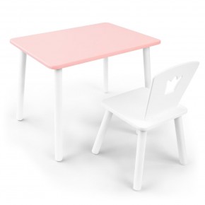 Детский комплект стол и стул «Корона» Rolti Baby (розовый/белый, массив березы/мдф) в Ханты-Мансийске - hanty-mansiysk.ok-mebel.com | фото