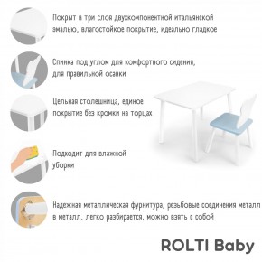 Детский комплект стол и стул «Мишка» Rolti Baby  (голубая столешница/белое сиденье/белые ножки) в Ханты-Мансийске - hanty-mansiysk.ok-mebel.com | фото 4