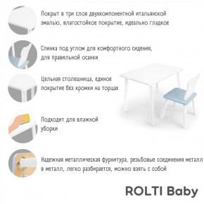 Детский комплект стол и стул «Мишка» Rolti Baby  (голубая столешница/голубое сиденье/белые ножки) в Ханты-Мансийске - hanty-mansiysk.ok-mebel.com | фото 4