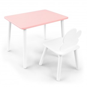 Детский комплект стол и стул «Облачко» Rolti Baby (розовый/белый, массив березы/мдф) в Ханты-Мансийске - hanty-mansiysk.ok-mebel.com | фото