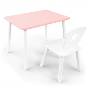 Детский комплект стол и стул «Звезда» Rolti Baby (розовый/белый, массив березы/мдф) в Ханты-Мансийске - hanty-mansiysk.ok-mebel.com | фото