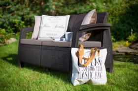 Диван пластиковый Корфу (Corfu love seat) коричневый - серо-бежевый* в Ханты-Мансийске - hanty-mansiysk.ok-mebel.com | фото 3
