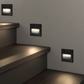 DK3050-BK Светильник встраиваемый в стену, IP 20, LED 3000, 1 Вт, черный пластик в Ханты-Мансийске - hanty-mansiysk.ok-mebel.com | фото 3