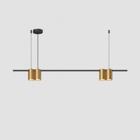 DK4061-BK+SG Подвесной светильник ORBIT, IP20, 4xGU10 LED до 15 Вт, черный + сатинированное золото, алюминий в Ханты-Мансийске - hanty-mansiysk.ok-mebel.com | фото