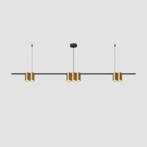 DK4063-BK+SG Подвесной светильник ORBIT, IP20, 7xGU10 LED до 15 Вт, черный + сатинированное золото, алюминий в Ханты-Мансийске - hanty-mansiysk.ok-mebel.com | фото