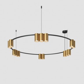 DK4067-BK+SG Подвесной светильник ORBIT, IP20, 15xGU10 LED, до 15 Вт, черный + сатинированное золото, алюминий в Ханты-Мансийске - hanty-mansiysk.ok-mebel.com | фото