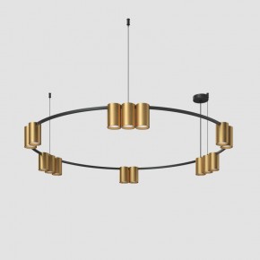 DK4067-BK+SG Подвесной светильник ORBIT, IP20, 15xGU10 LED, до 15 Вт, черный + сатинированное золото, алюминий в Ханты-Мансийске - hanty-mansiysk.ok-mebel.com | фото 2