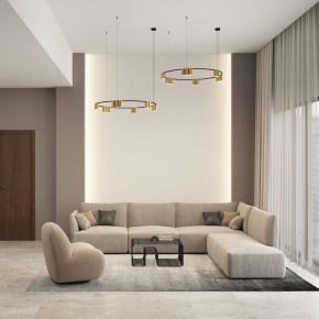 DK4067-BK+SG Подвесной светильник ORBIT, IP20, 15xGU10 LED, до 15 Вт, черный + сатинированное золото, алюминий в Ханты-Мансийске - hanty-mansiysk.ok-mebel.com | фото 4