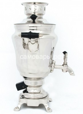 Электрический самовар из латуни никелированный на 1,5 литра форма "Тюльпан" с защитой от выкипания в Ханты-Мансийске - hanty-mansiysk.ok-mebel.com | фото 3