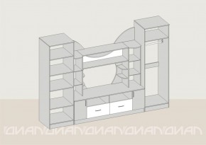 Гостиная Аллегро с 2 шкафами вариант-5 (венге/дуб белфорт) в Ханты-Мансийске - hanty-mansiysk.ok-mebel.com | фото 2