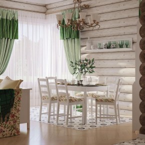 Комлект Вествик обеденный стол и четыре стула, массив сосны, цвет белый в Ханты-Мансийске - hanty-mansiysk.ok-mebel.com | фото