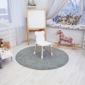 Комплект детский стол КРУГЛЫЙ и два стула МИШКА ROLTI Baby (белая столешница/белое сиденье/береза ножки) в Ханты-Мансийске - hanty-mansiysk.ok-mebel.com | фото