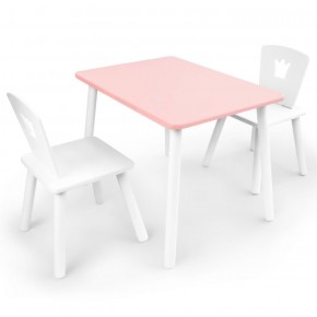 Комплект детской мебели стол и два стула Корона  (Розовый/Белый/Белый) в Ханты-Мансийске - hanty-mansiysk.ok-mebel.com | фото 1