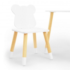 Комплект детской мебели стол и два стула Мишутка (Белый/Белый/Береза) в Ханты-Мансийске - hanty-mansiysk.ok-mebel.com | фото