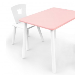 Комплект детской мебели стол и стул Корона (Розовый/Белый/Белый) в Ханты-Мансийске - hanty-mansiysk.ok-mebel.com | фото