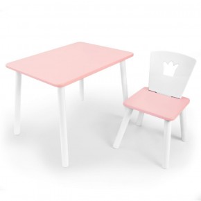 Комплект детской мебели стол и стул Корона (Розовый/Розовый/Белый) в Ханты-Мансийске - hanty-mansiysk.ok-mebel.com | фото 1