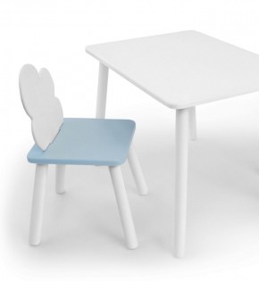 Комплект детской мебели стол и стул Облачко (Белый/Голубой/Белый) в Ханты-Мансийске - hanty-mansiysk.ok-mebel.com | фото