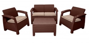 Комплект уличной мебели Yalta Premium Terrace Set (Ялта) шоколадый (+подушки под спину) в Ханты-Мансийске - hanty-mansiysk.ok-mebel.com | фото