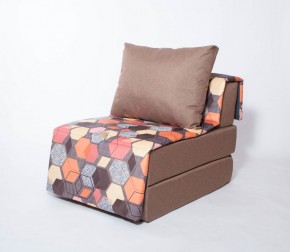 Кресло-кровать бескаркасное Харви (коричневый-геометрия браун) в Ханты-Мансийске - hanty-mansiysk.ok-mebel.com | фото