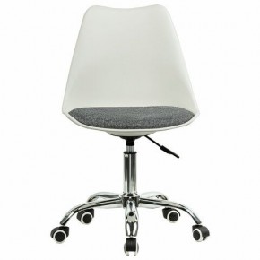 Кресло стул BRABIX "Eames MG-310 CH", хром, пластик белый, ткань серая, 532924 в Ханты-Мансийске - hanty-mansiysk.ok-mebel.com | фото