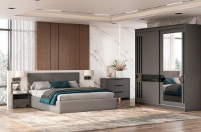 Кровать двойная №4 с основанием (Серый) в Ханты-Мансийске - hanty-mansiysk.ok-mebel.com | фото 3