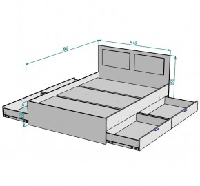 Кровать Ольга L35 (1400) 4 ящика в Ханты-Мансийске - hanty-mansiysk.ok-mebel.com | фото 2