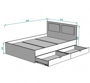 Кровать Ольга L41 (1400) 2 ящика в Ханты-Мансийске - hanty-mansiysk.ok-mebel.com | фото 2