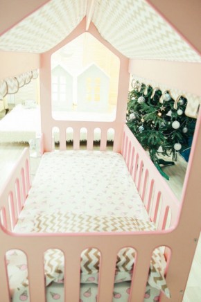 Кровать-домик без ящика 800*1600 (Розовый) в Ханты-Мансийске - hanty-mansiysk.ok-mebel.com | фото 3