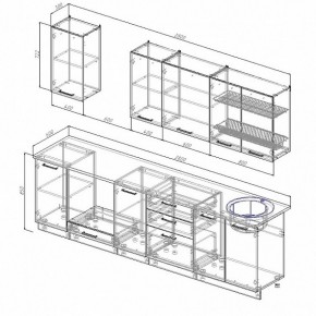 Кухонный гарнитур Антрацит 2800 (Стол. 26мм) в Ханты-Мансийске - hanty-mansiysk.ok-mebel.com | фото 2