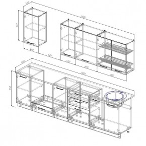 Кухонный гарнитур Дели 2800 (Стол. 26мм) в Ханты-Мансийске - hanty-mansiysk.ok-mebel.com | фото 2