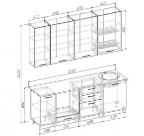 Кухонный гарнитур Демо 2200 (Стол. 26мм) в Ханты-Мансийске - hanty-mansiysk.ok-mebel.com | фото 2