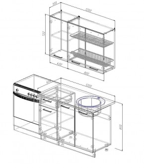 Кухонный гарнитур Капри 1200 (Стол. 26мм) в Ханты-Мансийске - hanty-mansiysk.ok-mebel.com | фото 2