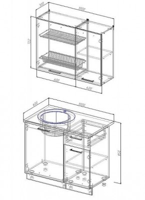 Кухонный гарнитур Лофт 1000 (Стол. 38мм) в Ханты-Мансийске - hanty-mansiysk.ok-mebel.com | фото 2