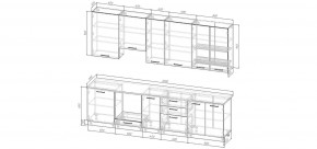 Кухонный гарнитур Санторини 3000 h950 (Стол. 38мм) в Ханты-Мансийске - hanty-mansiysk.ok-mebel.com | фото 2