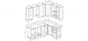 Кухонный гарнитур угловой Санторини 2200*1600 h950 (Стол. 38мм) в Ханты-Мансийске - hanty-mansiysk.ok-mebel.com | фото 2