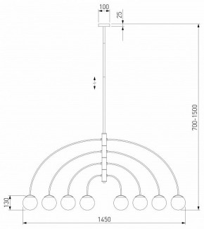 Люстра на штанге Eurosvet Cenacolo 30179/8 черный в Ханты-Мансийске - hanty-mansiysk.ok-mebel.com | фото 2