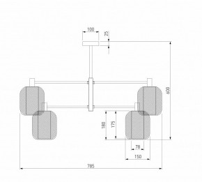 Люстра на штанге Eurosvet Voile 30191/6 черный в Ханты-Мансийске - hanty-mansiysk.ok-mebel.com | фото 3