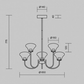 Люстра на штанге Maytoni Dynasty MOD402PL-L20BS3K в Ханты-Мансийске - hanty-mansiysk.ok-mebel.com | фото 6