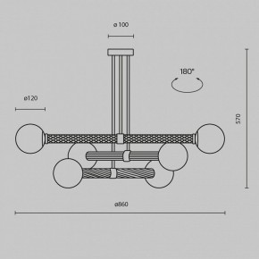 Люстра на штанге Maytoni Teatro MOD287PL-06BS в Ханты-Мансийске - hanty-mansiysk.ok-mebel.com | фото 3