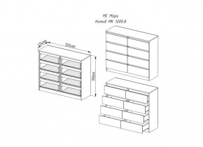 МОРИ МК 1200.8 Комод (графит) в Ханты-Мансийске - hanty-mansiysk.ok-mebel.com | фото 3